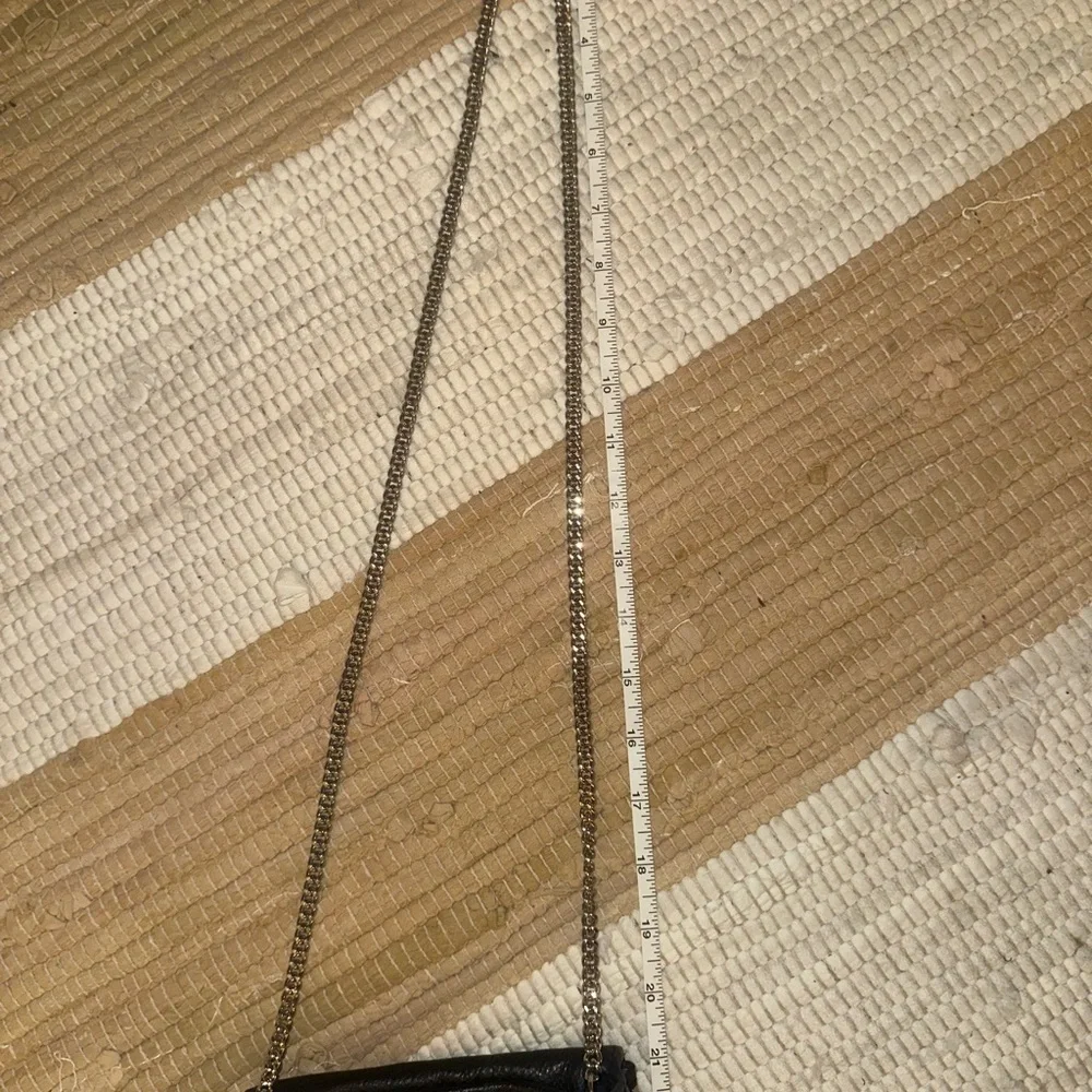 All Saints Black whipstitch cross body purse silver chain - Picture 7 of 13